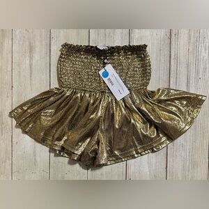 NWT Molly Bracken Mini Molly Black & Gold flowy shorts 10y girls boutique